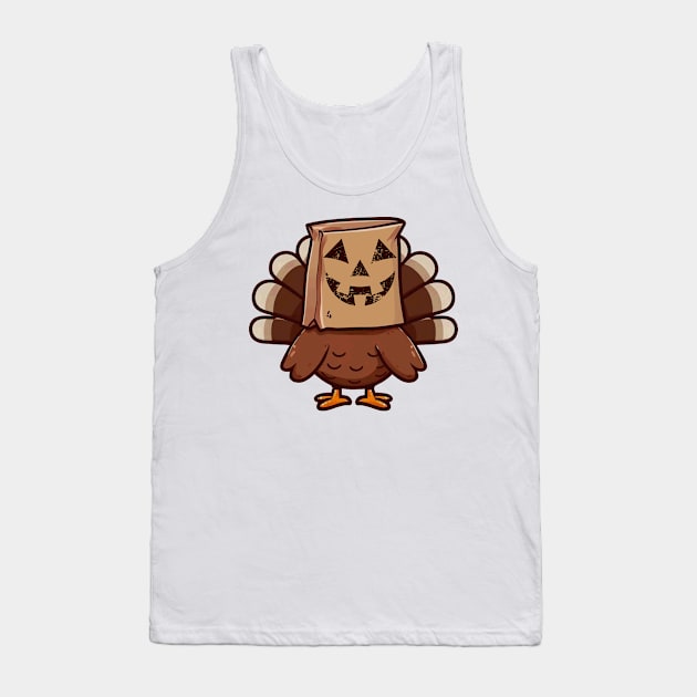 Thanksgiving Turkey Funny Pumpkin Face Tank Top by Etopix